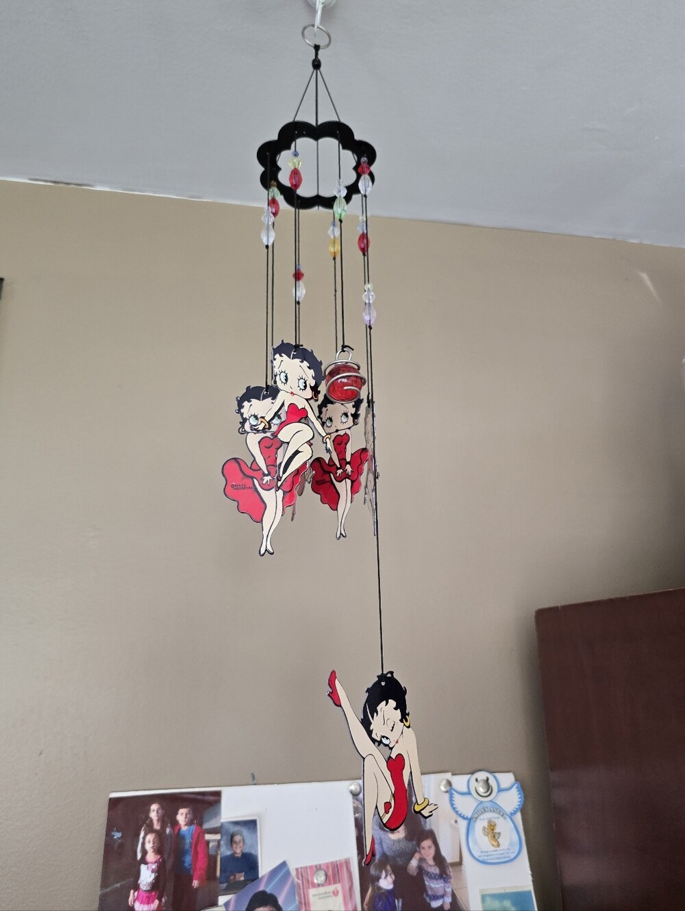 Betty Boop Hanging Mobile with Red Accents Wind Chyme
